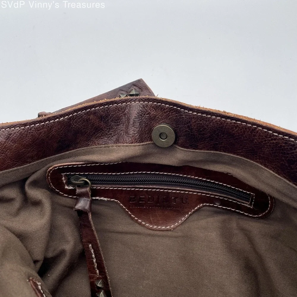 Bed StU 100%Genuine Leather Crossbody Messenger Satchel Cognac Dark Brown Travel